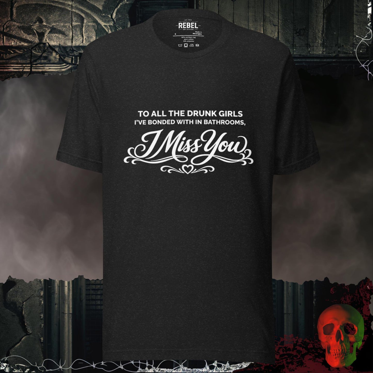 T-Shirt Black Heather / S Drunk Bathroom Friends Tee