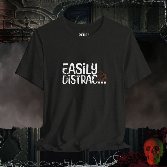 T-Shirt Black Heather / S Easily Distracted Squirrel Tee