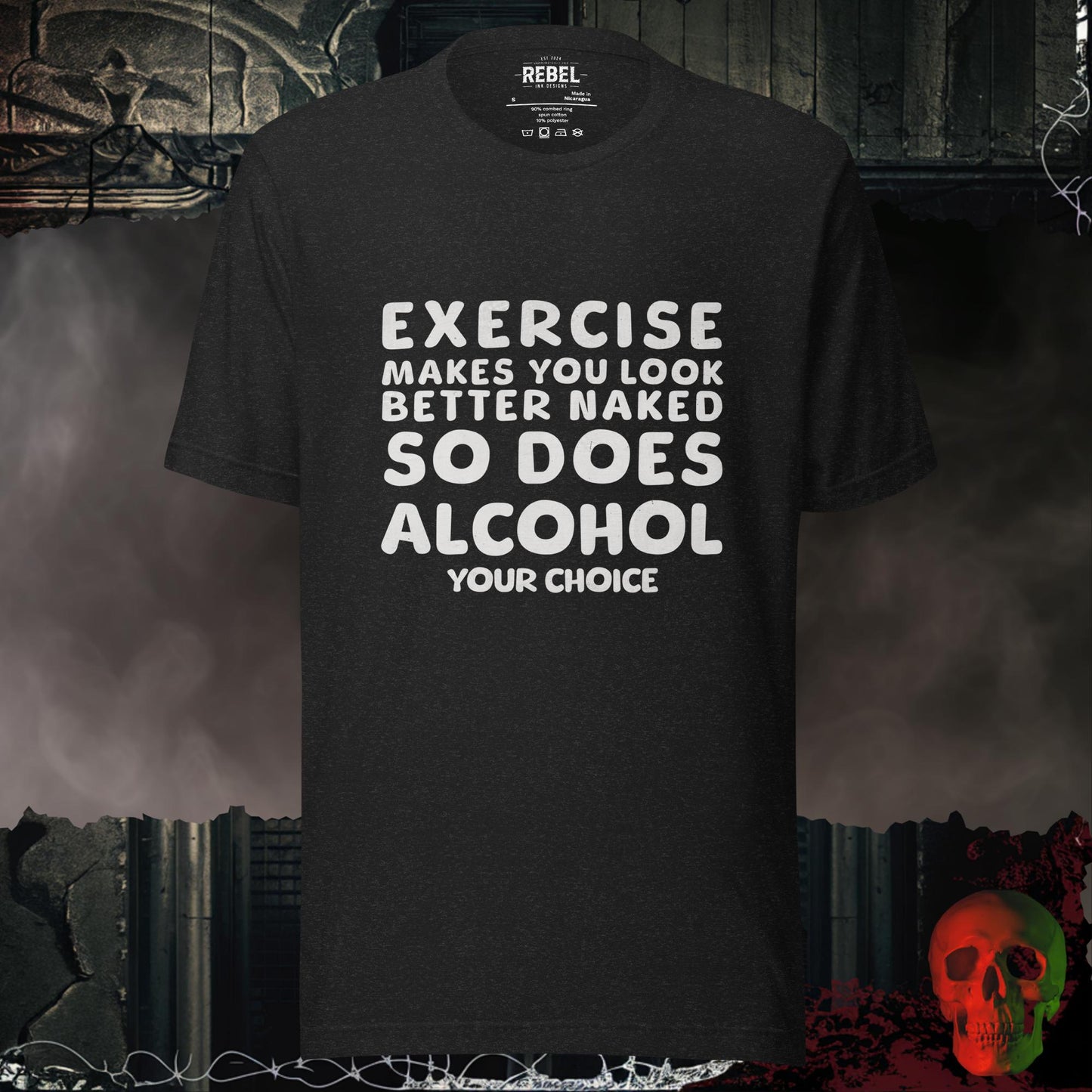 T-Shirt Black Heather / S Exercise or Alcohol Tee
