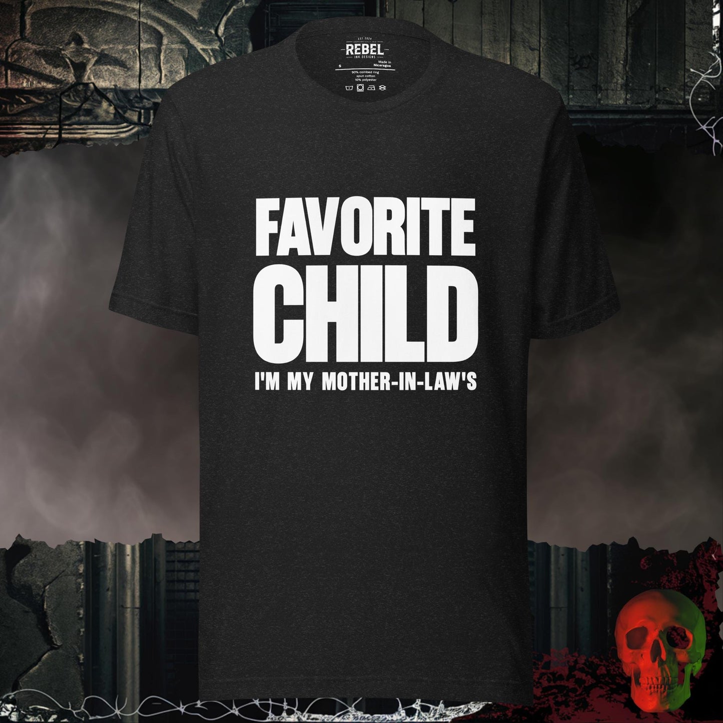 T-Shirt Black Heather / S Favorite Child I'm My Mother-In-Law's Graphic Statement Tee