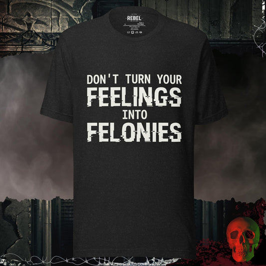 T-Shirt Black Heather / S Feelings into Felonies Tee