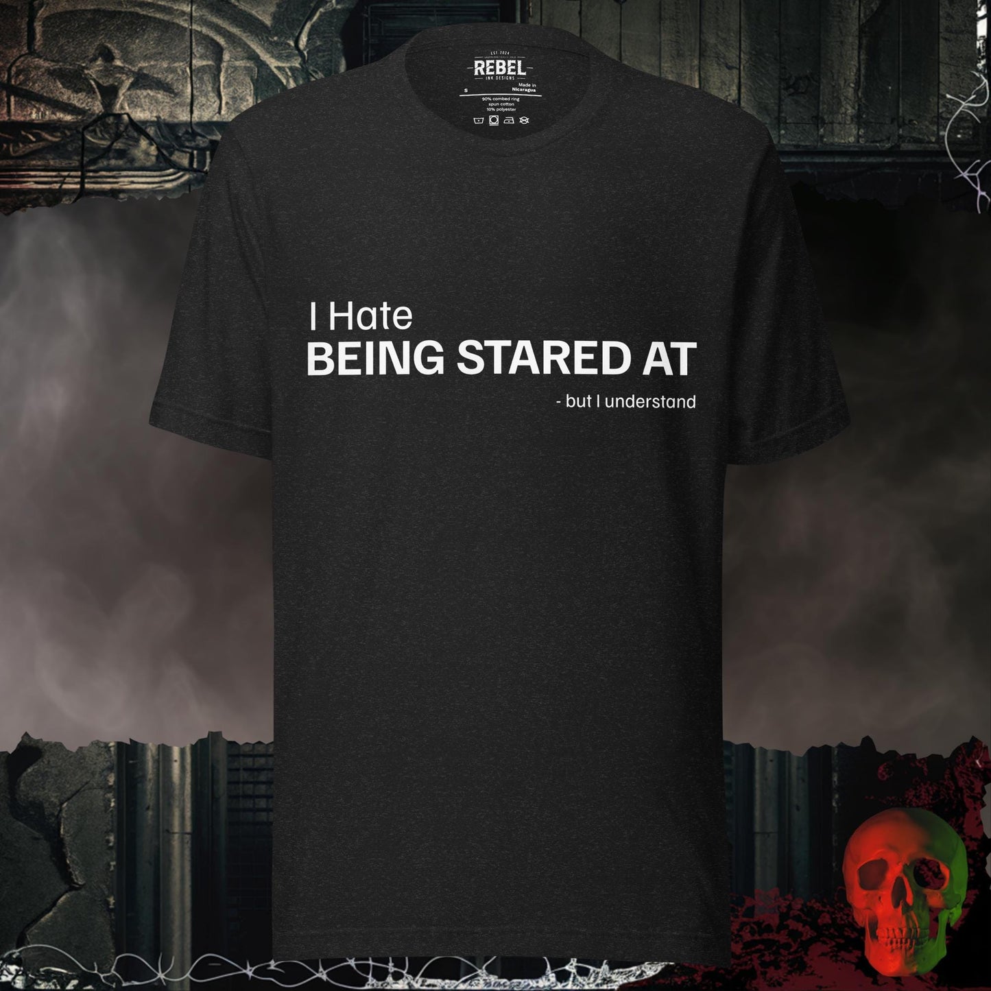 T-Shirt Black Heather / S Hate Being Stared At Tee