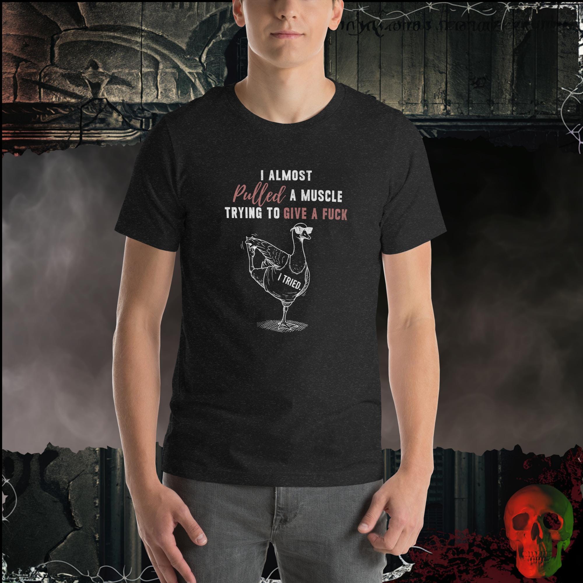 T-Shirt Black Heather / S I Almost Pulled a Muscle Graphic Tee | Rebel Ink Designs