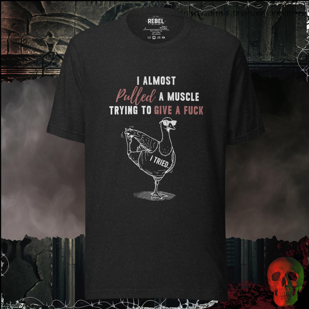 T-Shirt Black Heather / S I Almost Pulled a Muscle Graphic Tee | Rebel Ink Designs