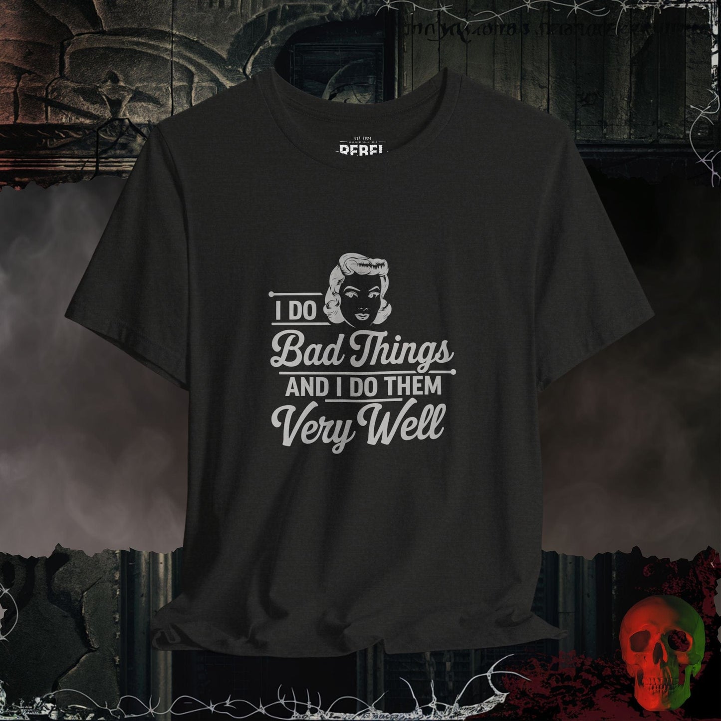 T-Shirt Black Heather / S I Do Bad Things T-Shirt | Bold & Sassy Retro Design