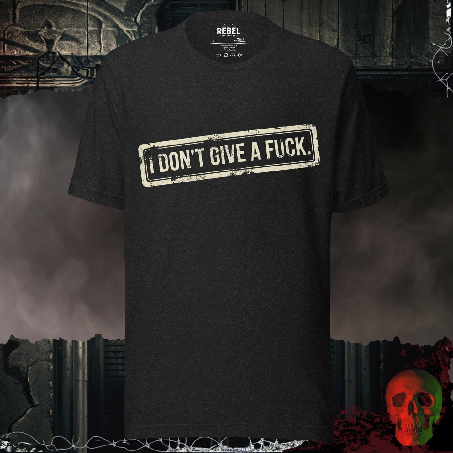 T-Shirt Black Heather / S I Don't Give a F*ck Tee