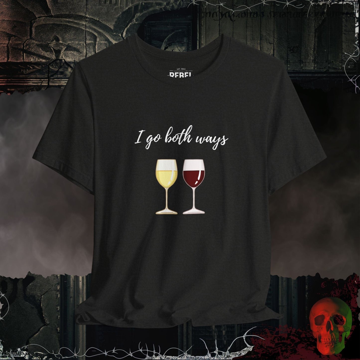 T-Shirt Black Heather / S I Go Both Ways Wine Tee