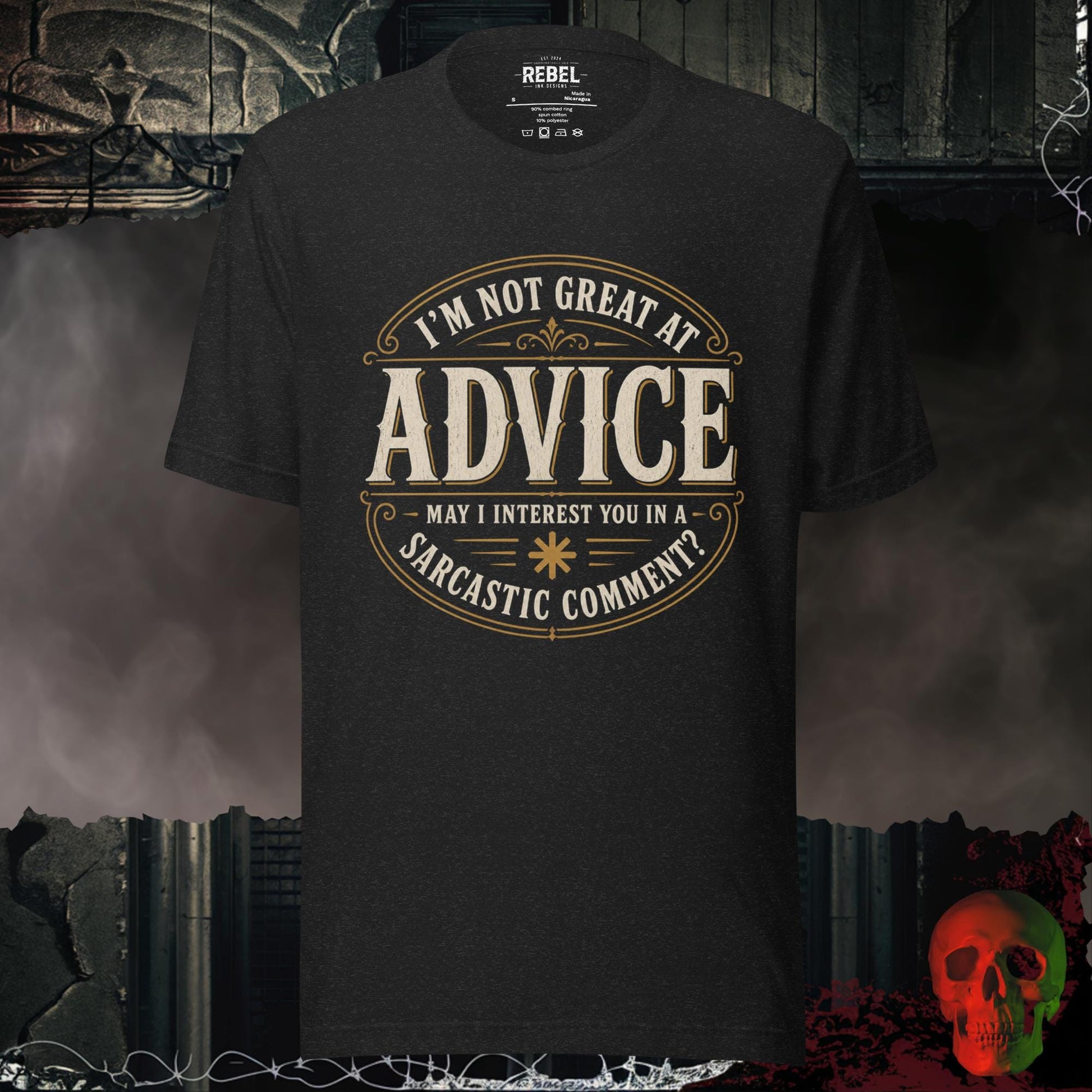T-Shirt Black Heather / S I’m Not Great at Advice Sarcastic Comment Graphic Tee