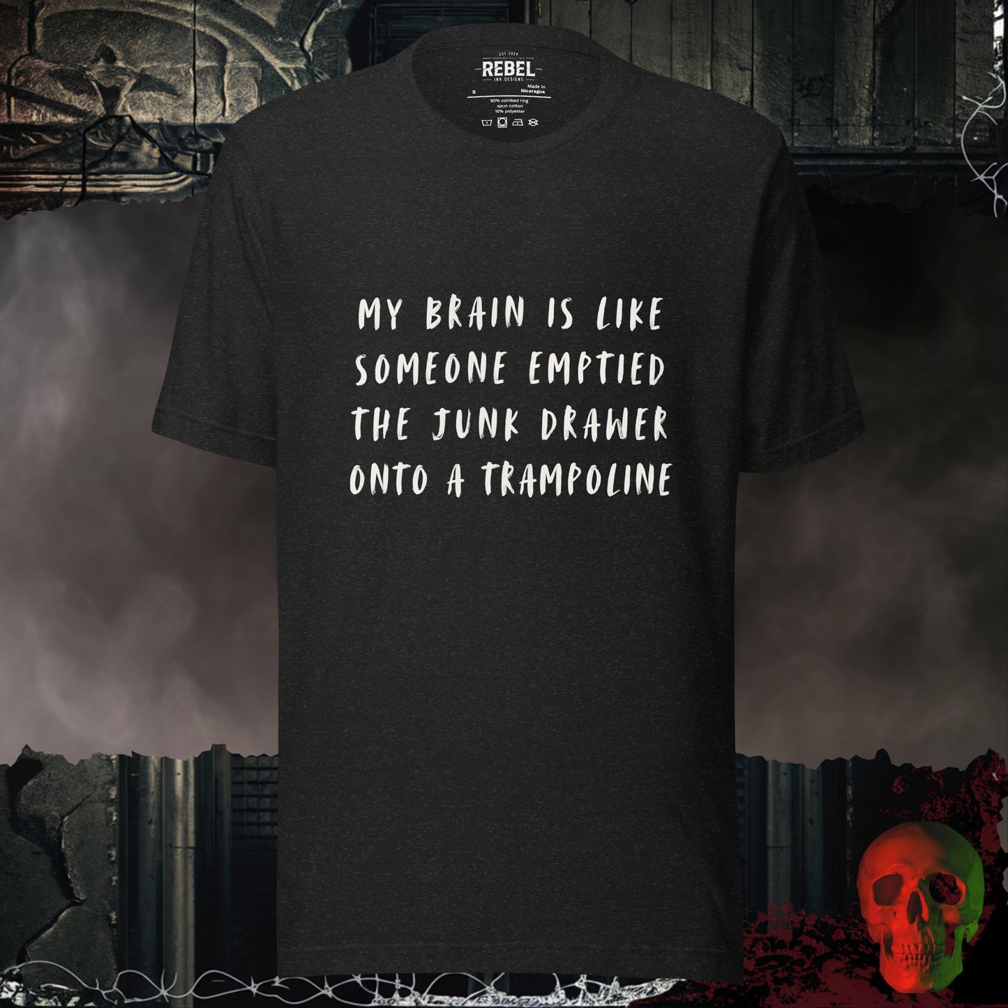 T-Shirt Black Heather / S Junk Drawer Brain Tee