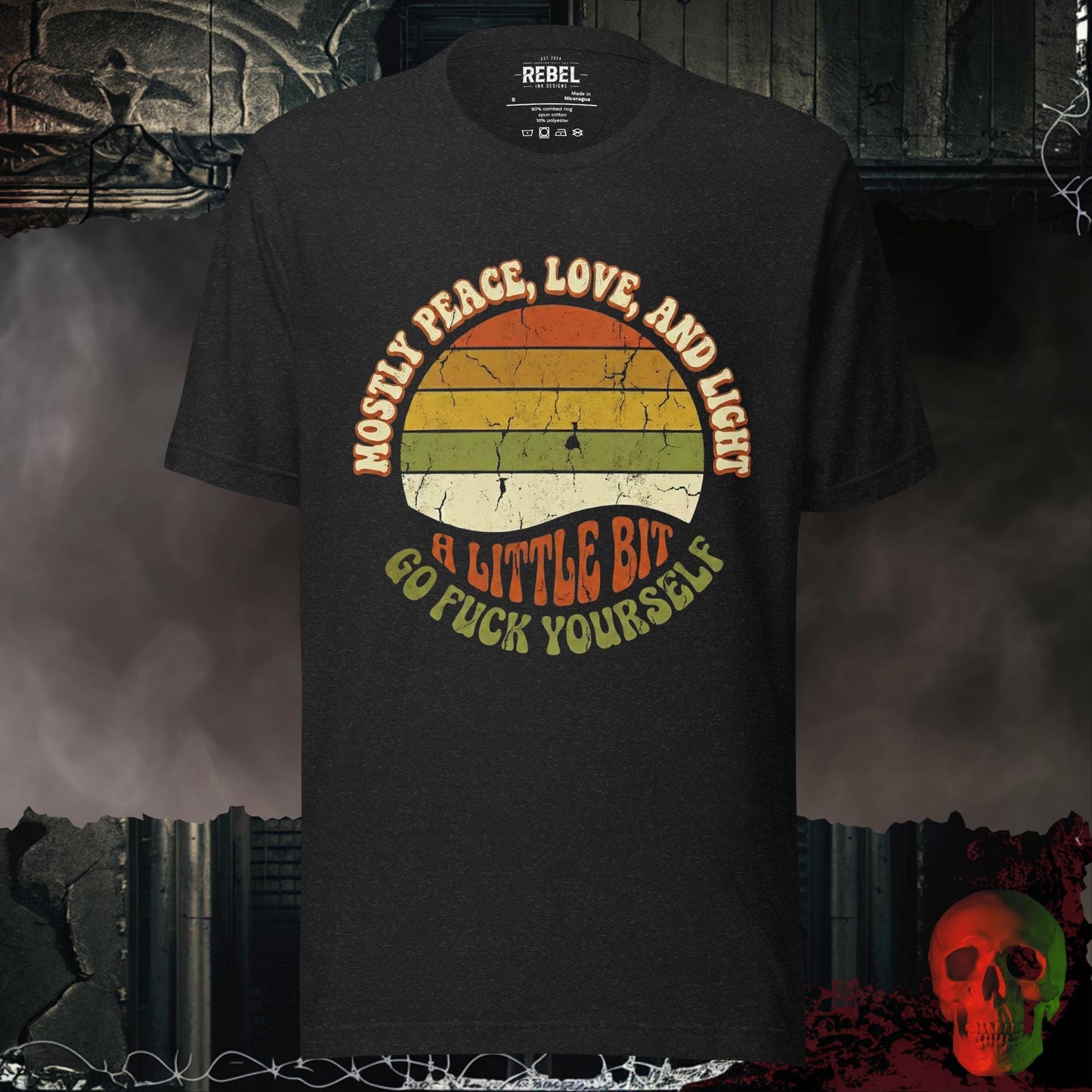 T-Shirt Black Heather / S Mostly Peace, Love and Light Tee