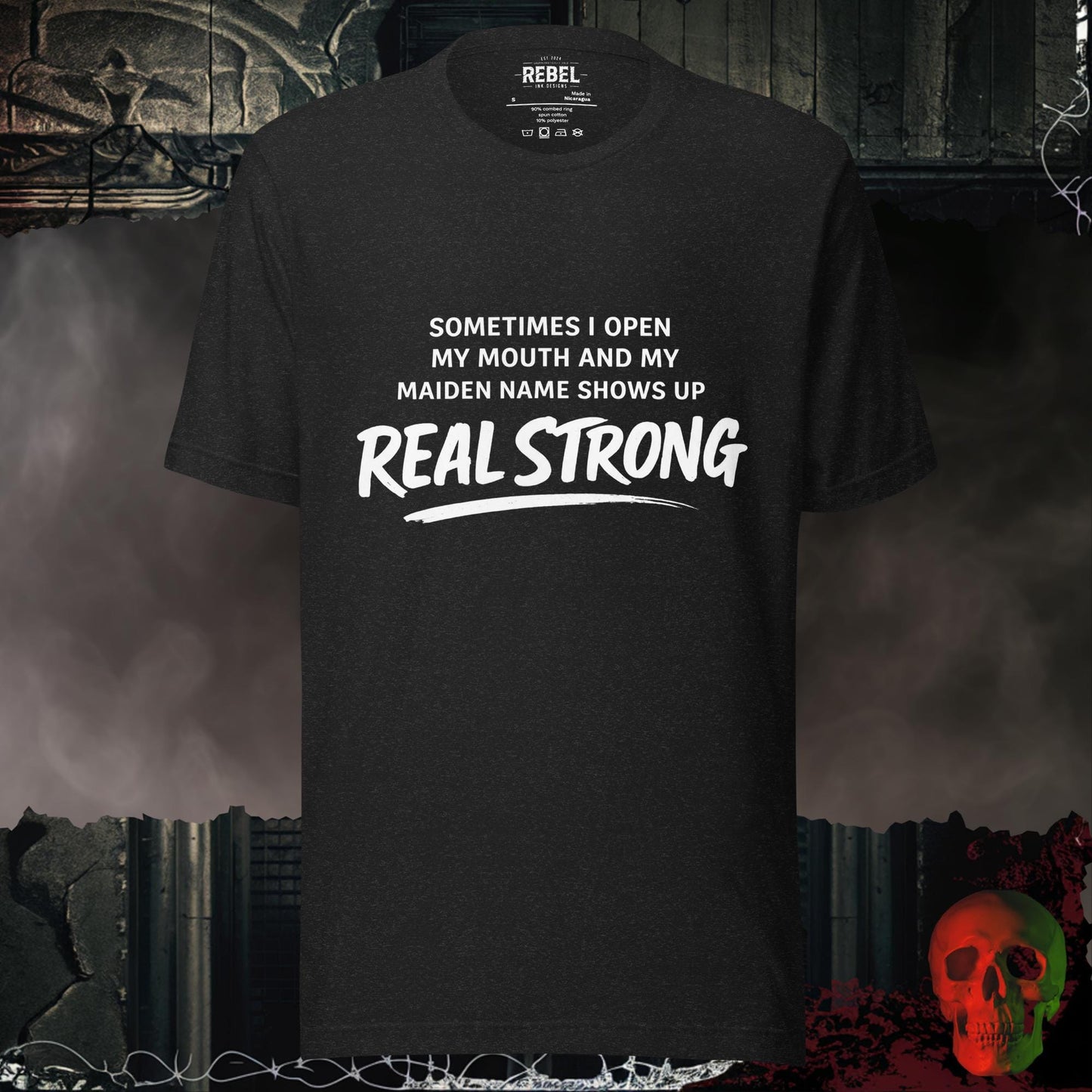 T-Shirt Black Heather / S My Maiden Name Slips Out Tee