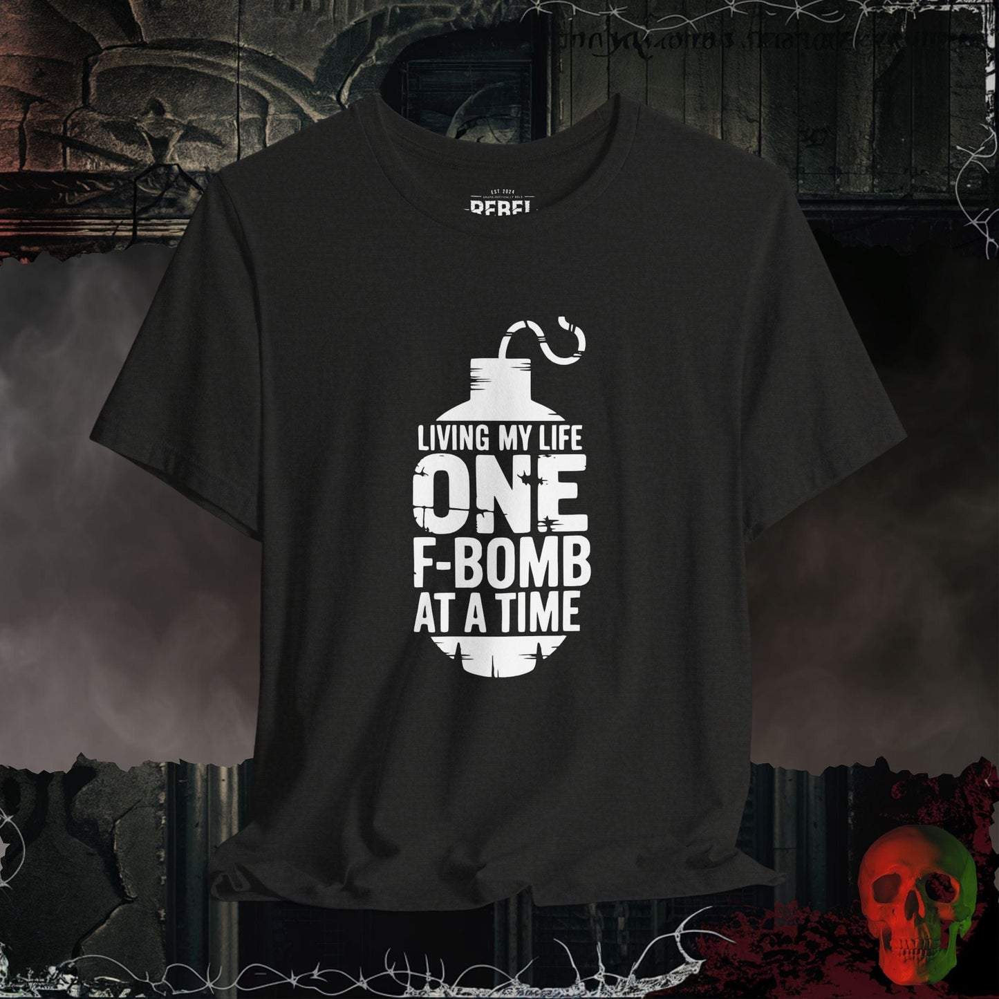 T-Shirt Black Heather / S One F-Bomb at a Time T-Shirt