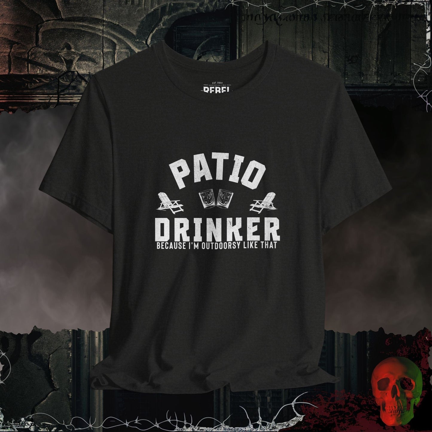 T-Shirt Black Heather / S Patio Drinker – Outdoorsy Edition Tee