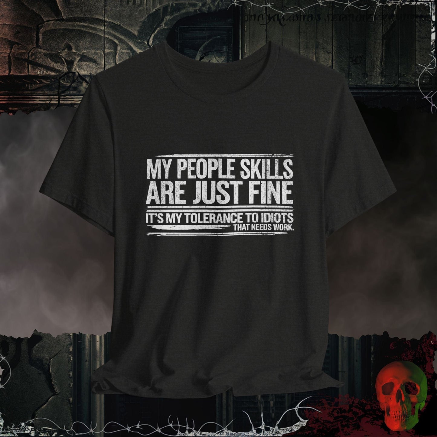 T-Shirt Black Heather / S People Skills Are Fine T-Shirt
