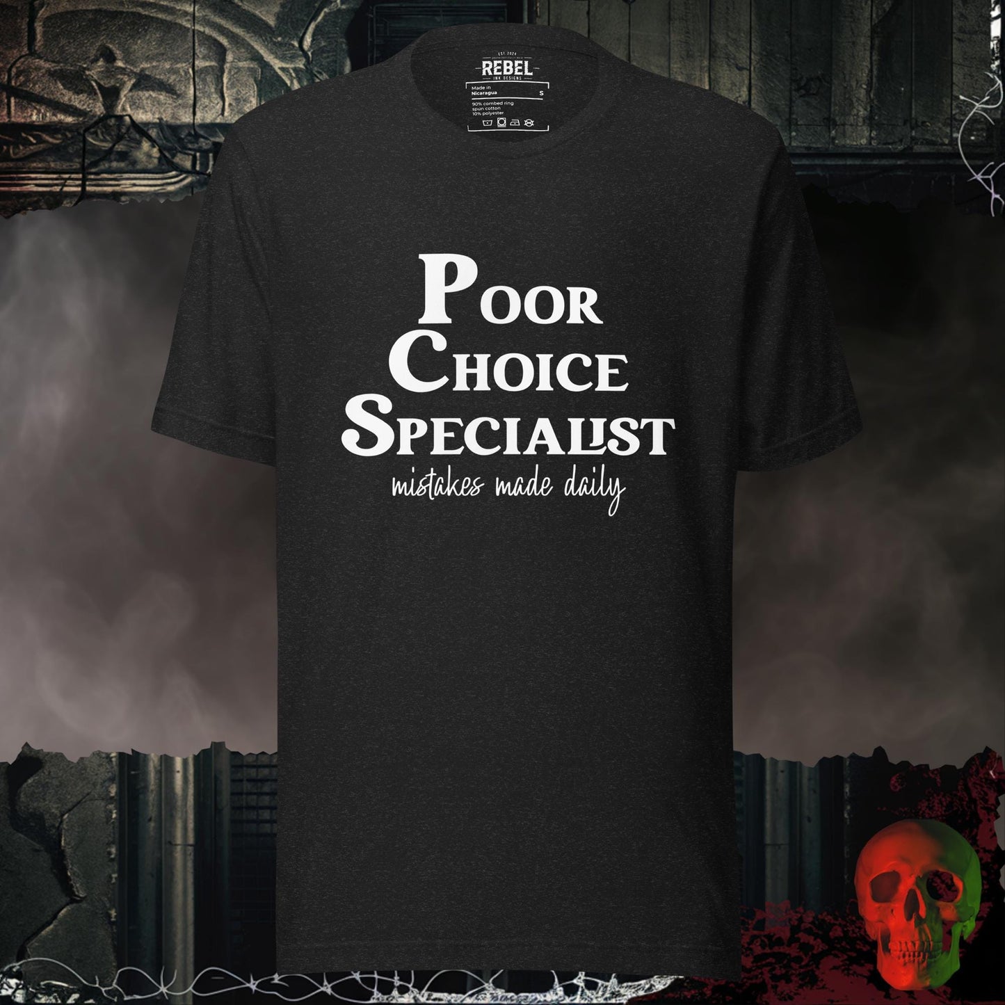 T-Shirt Black Heather / S Poor Choice Specialist Tee
