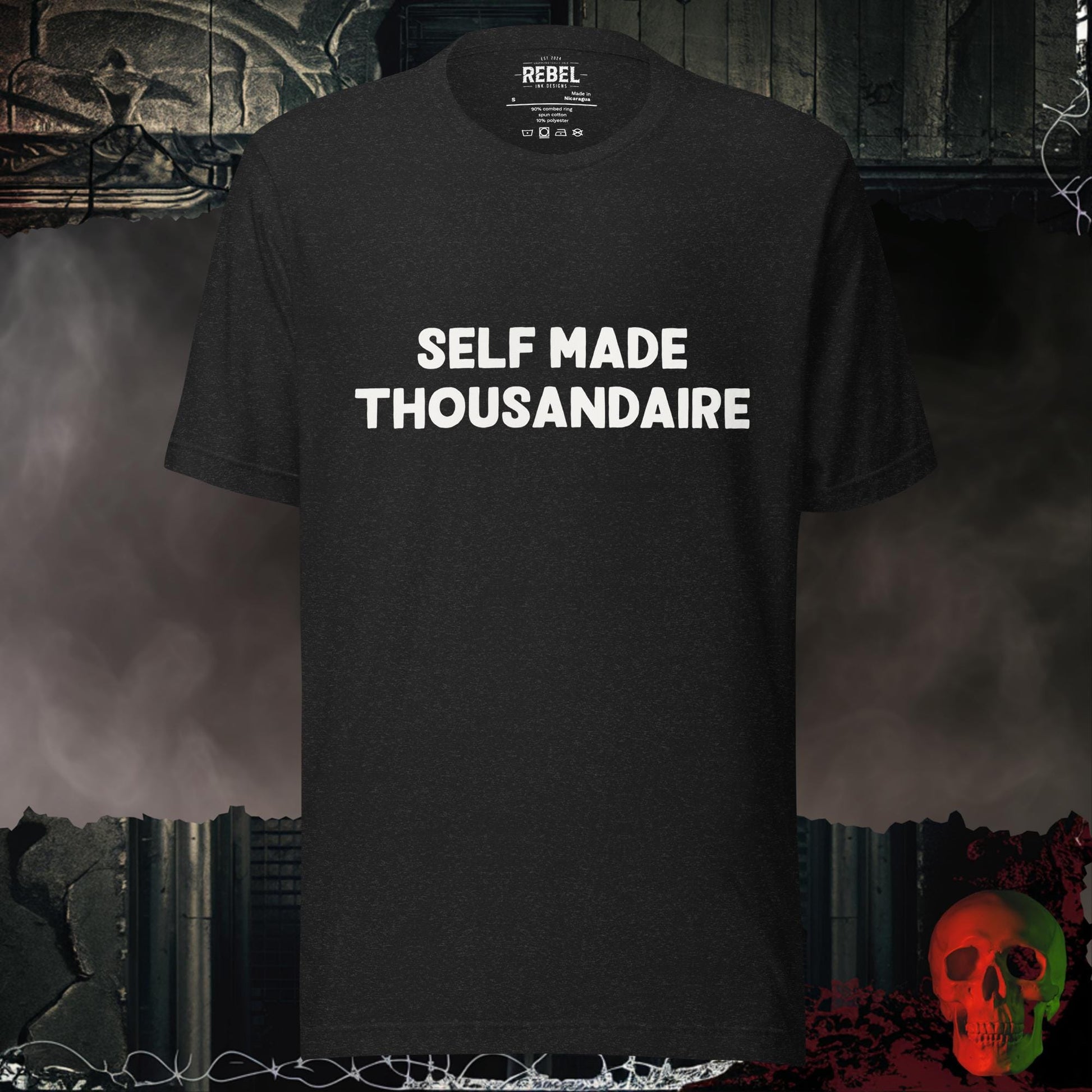 T-Shirt Black Heather / S Self Made Thousandaire Tee