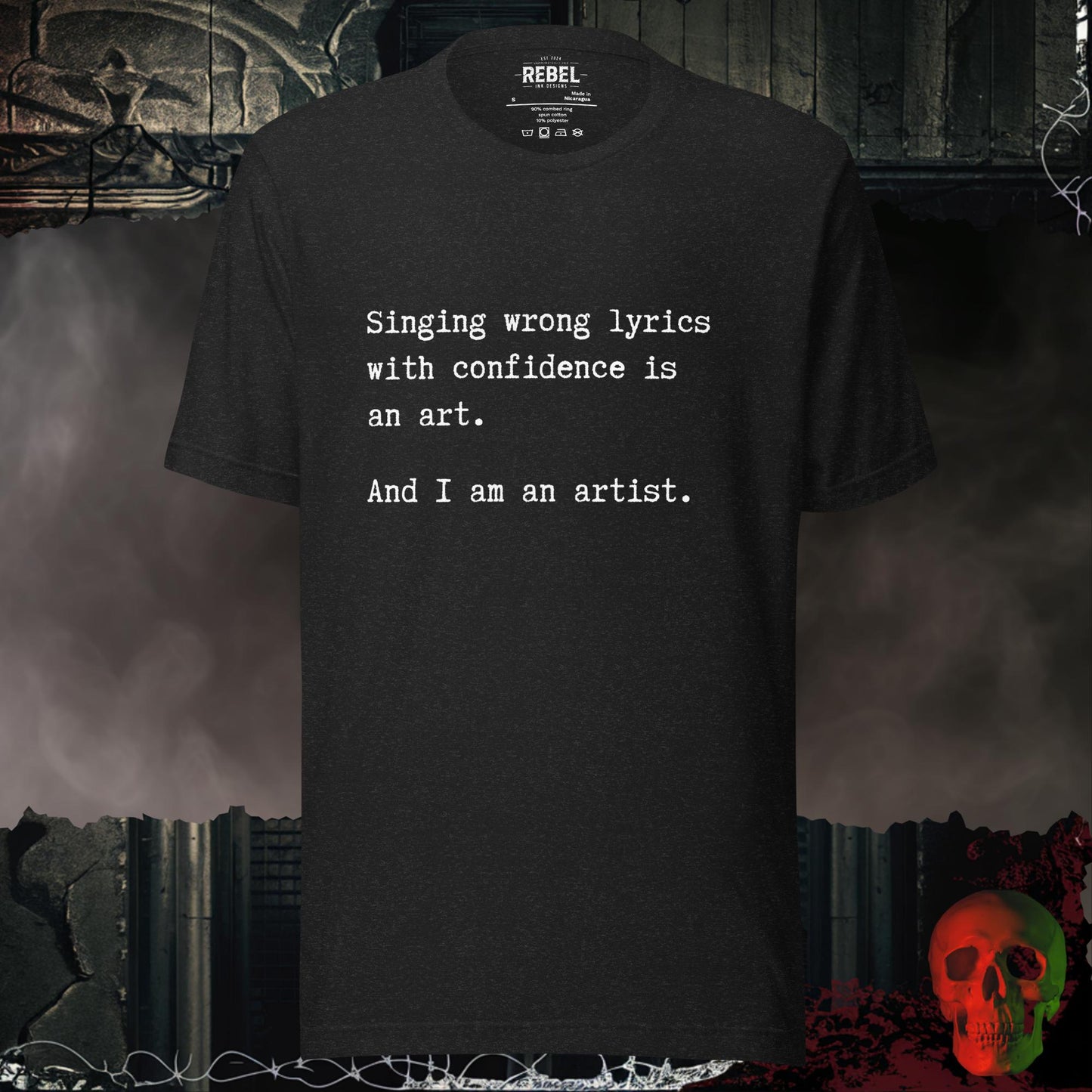 T-Shirt Black Heather / S Singing Wrong Lyrics with Confidence T-Shirt