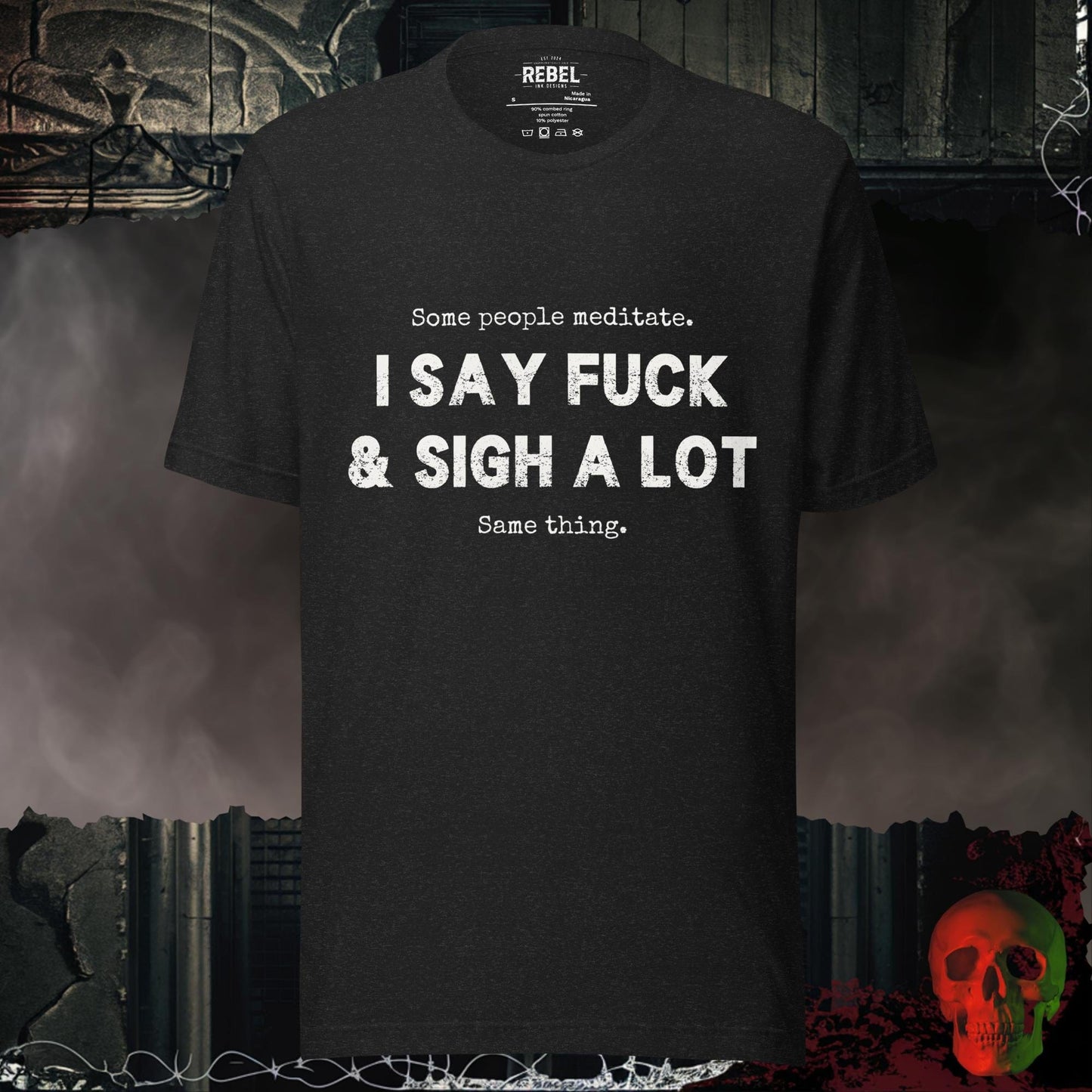 T-Shirt Black Heather / S Some People Meditate Tee
