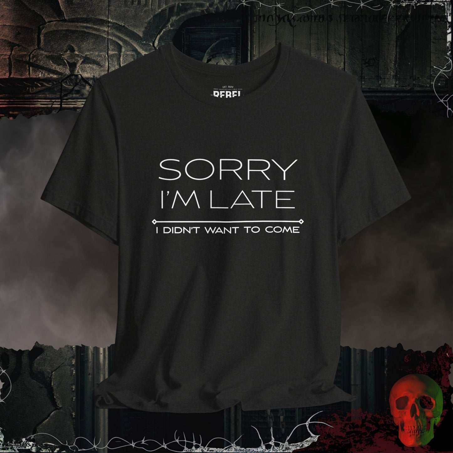 T-Shirt Black Heather / S Sorry I am Late Tee