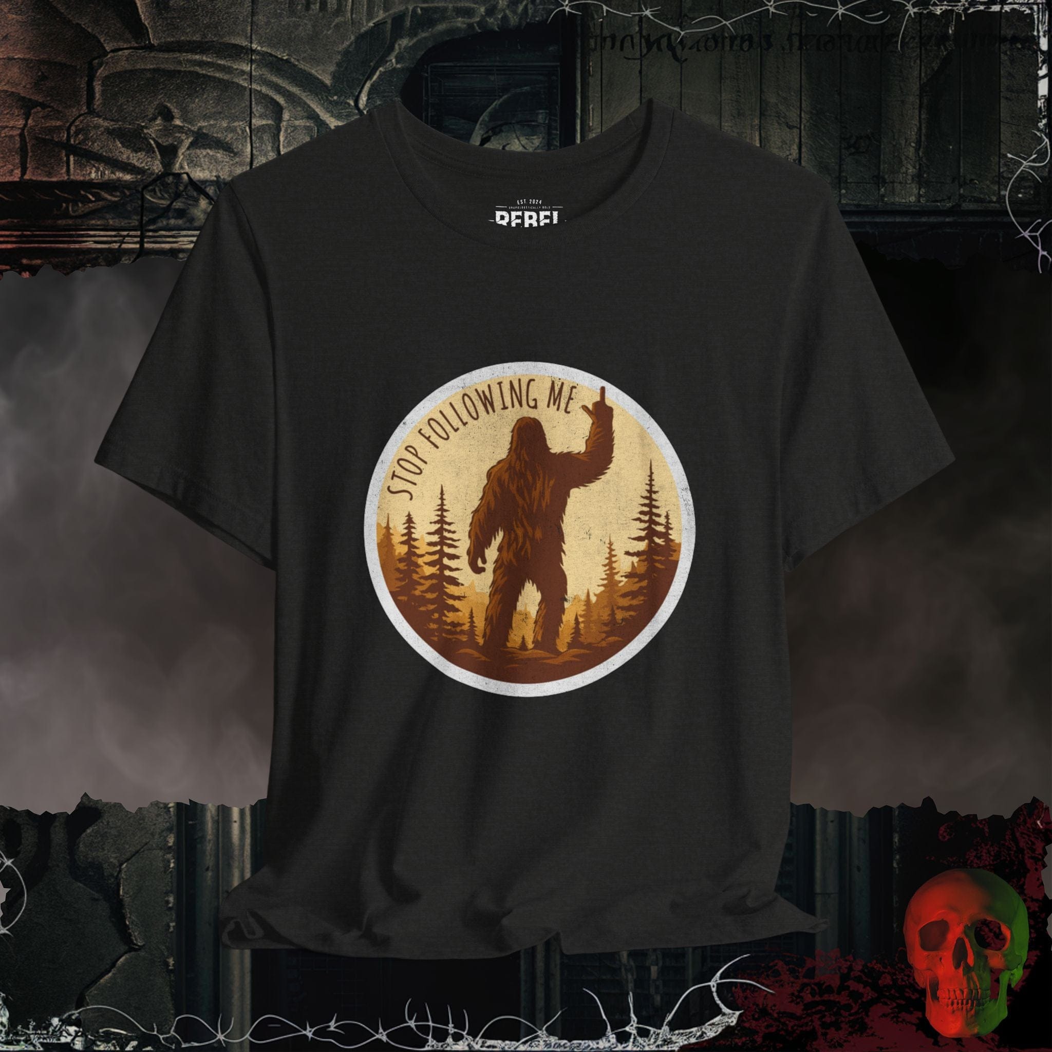 T-Shirt Black Heather / S Stop Following Me – Bigfoot Tee