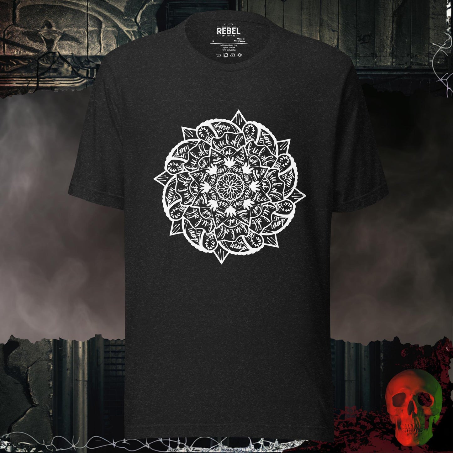 T-Shirt Black Heather / S Swearing Mandala T-Shirt