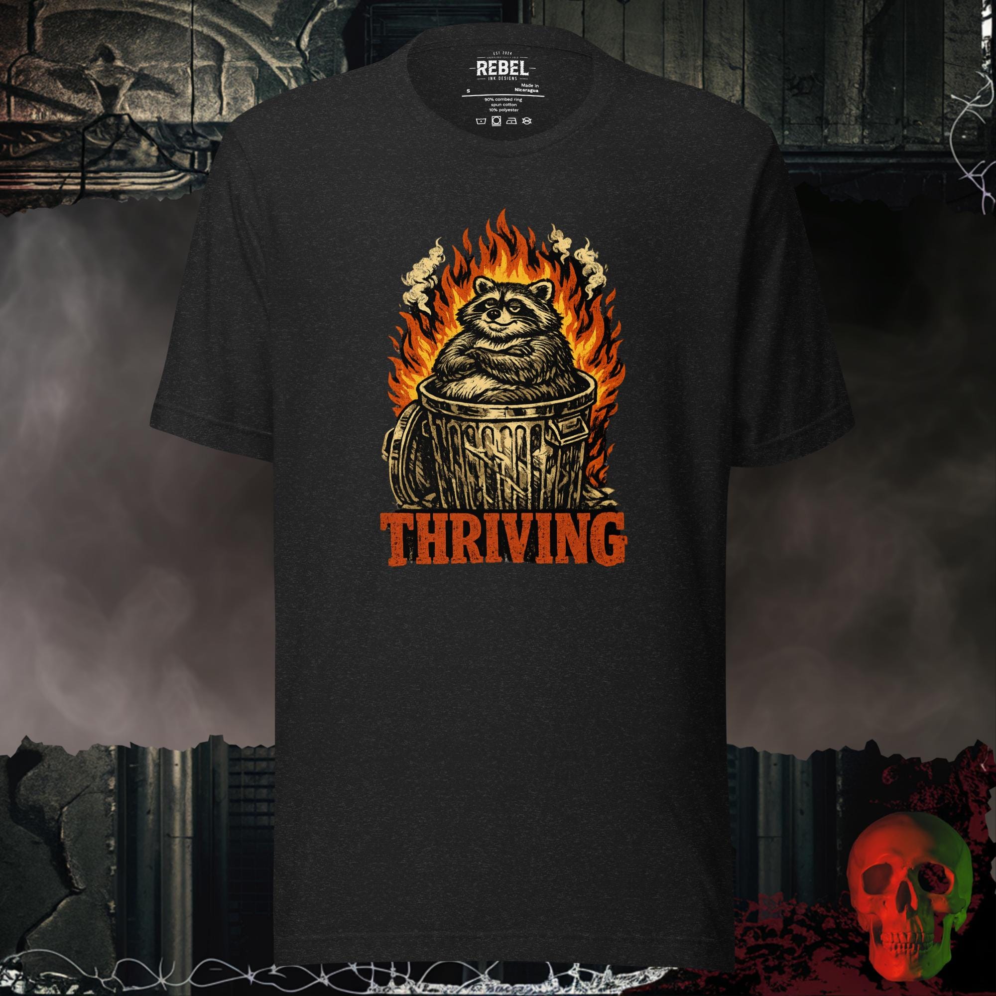 T-Shirt Black Heather / S Thriving Bold Graphic Statement Tee | Rebel Ink