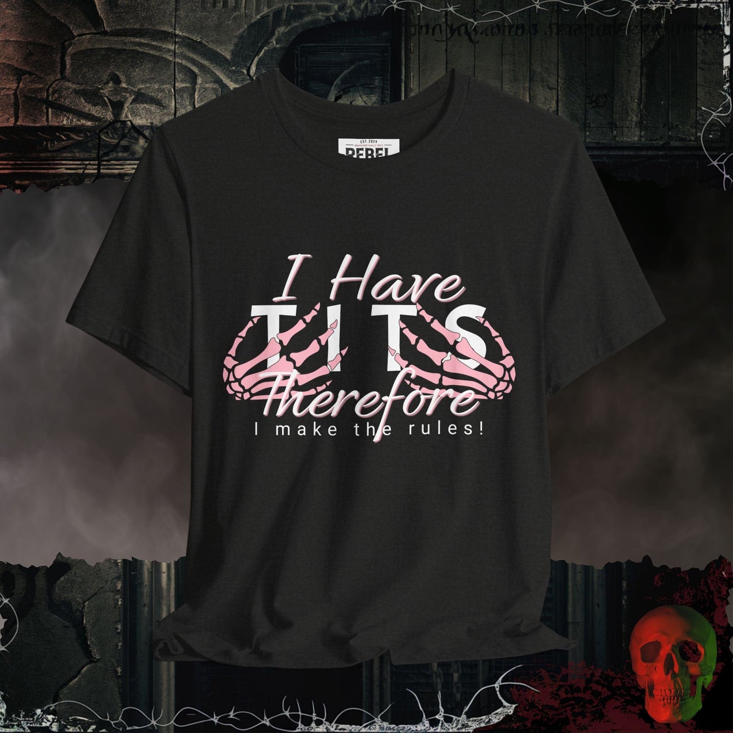 T-Shirt Black Heather / S Tits = Power