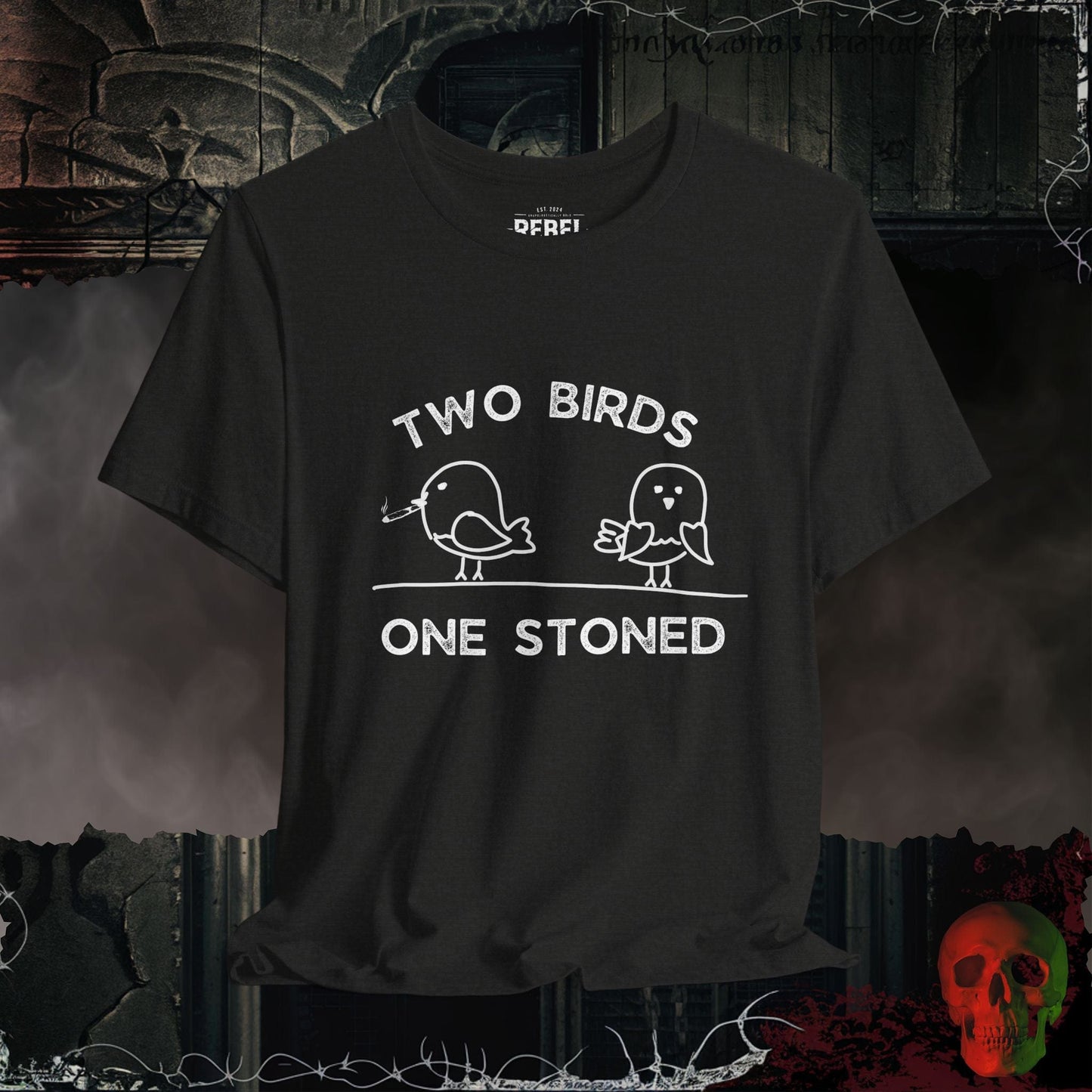 T-Shirt Black Heather / S Two Birds One Stoned Tee