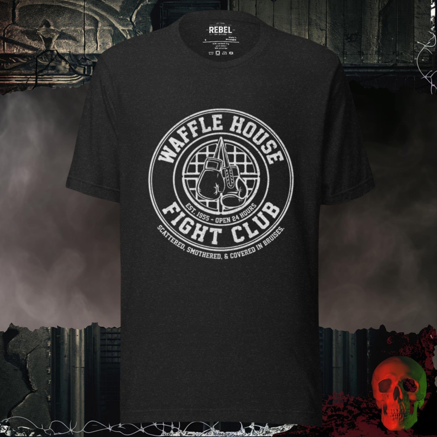 T-Shirt Black Heather / S Waffle House Fight Club Tee