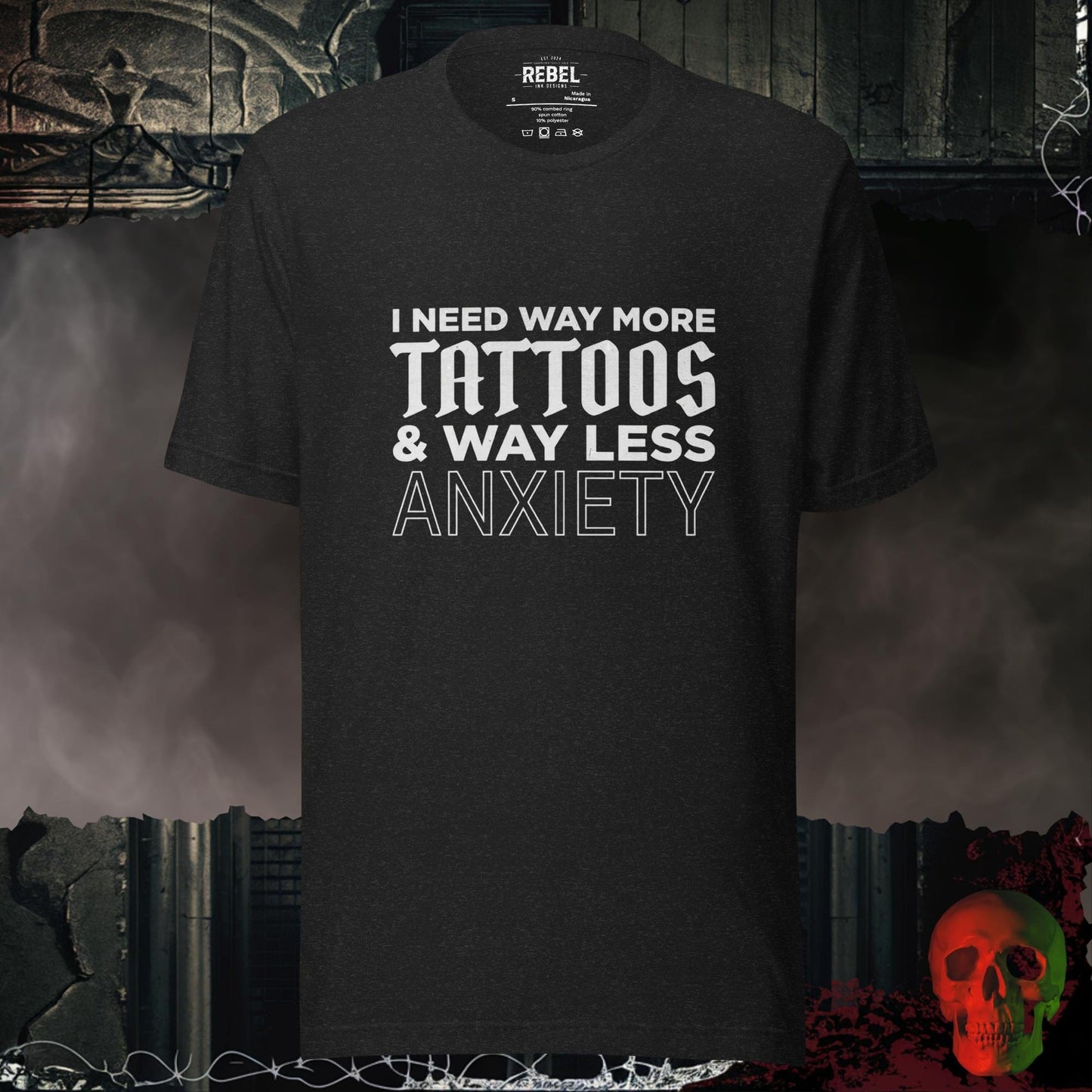 T-Shirt Black Heather / S Way More Tattoos Tee