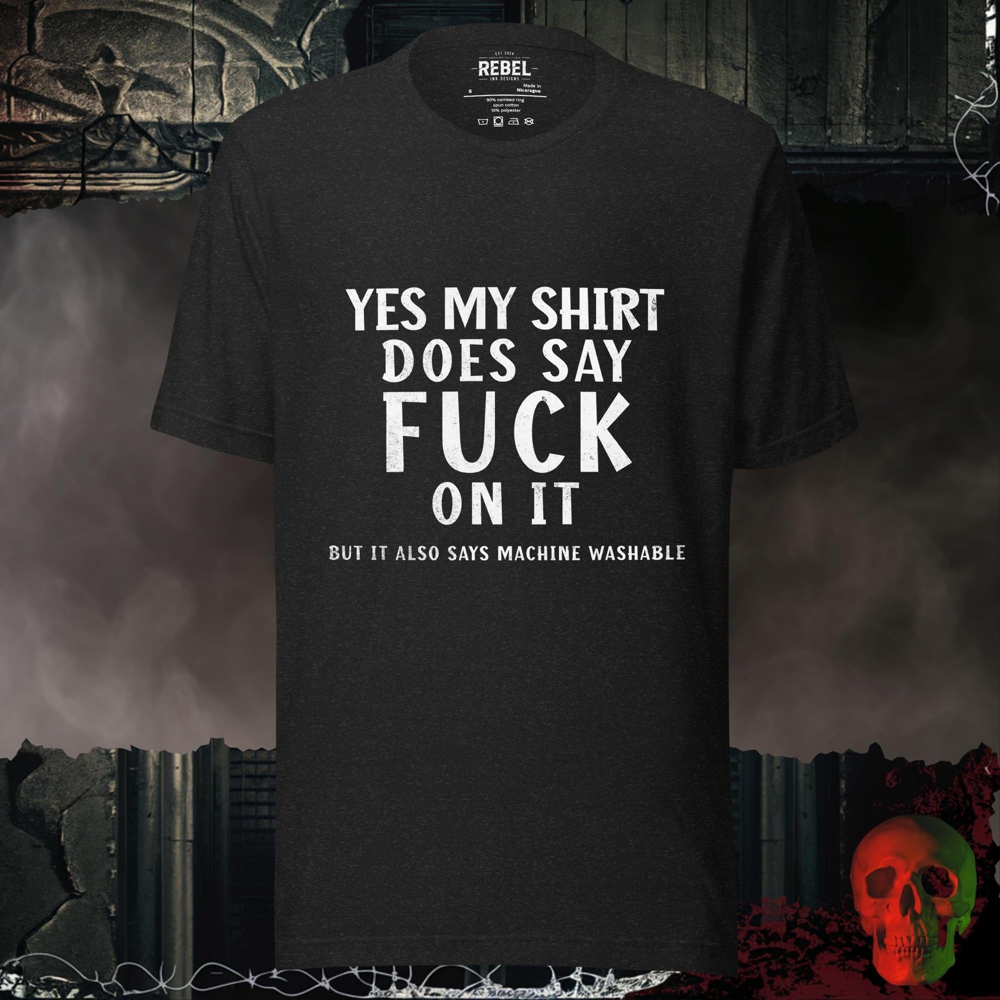 T-Shirt Black Heather / S Yes My Shirt Does Say F@ck Tee