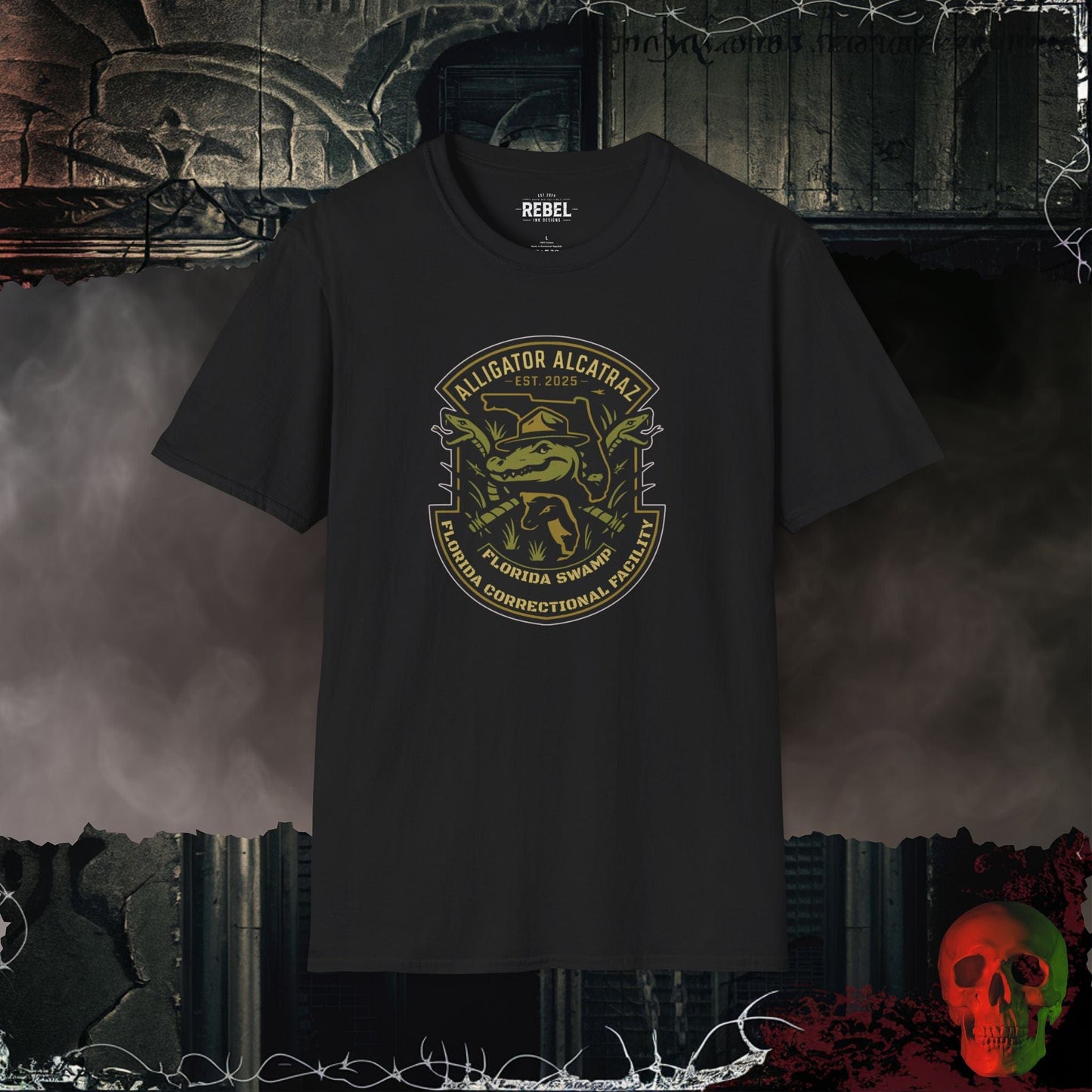 T-Shirt Black / S Alligator Alcatraz Badge T-Shirt