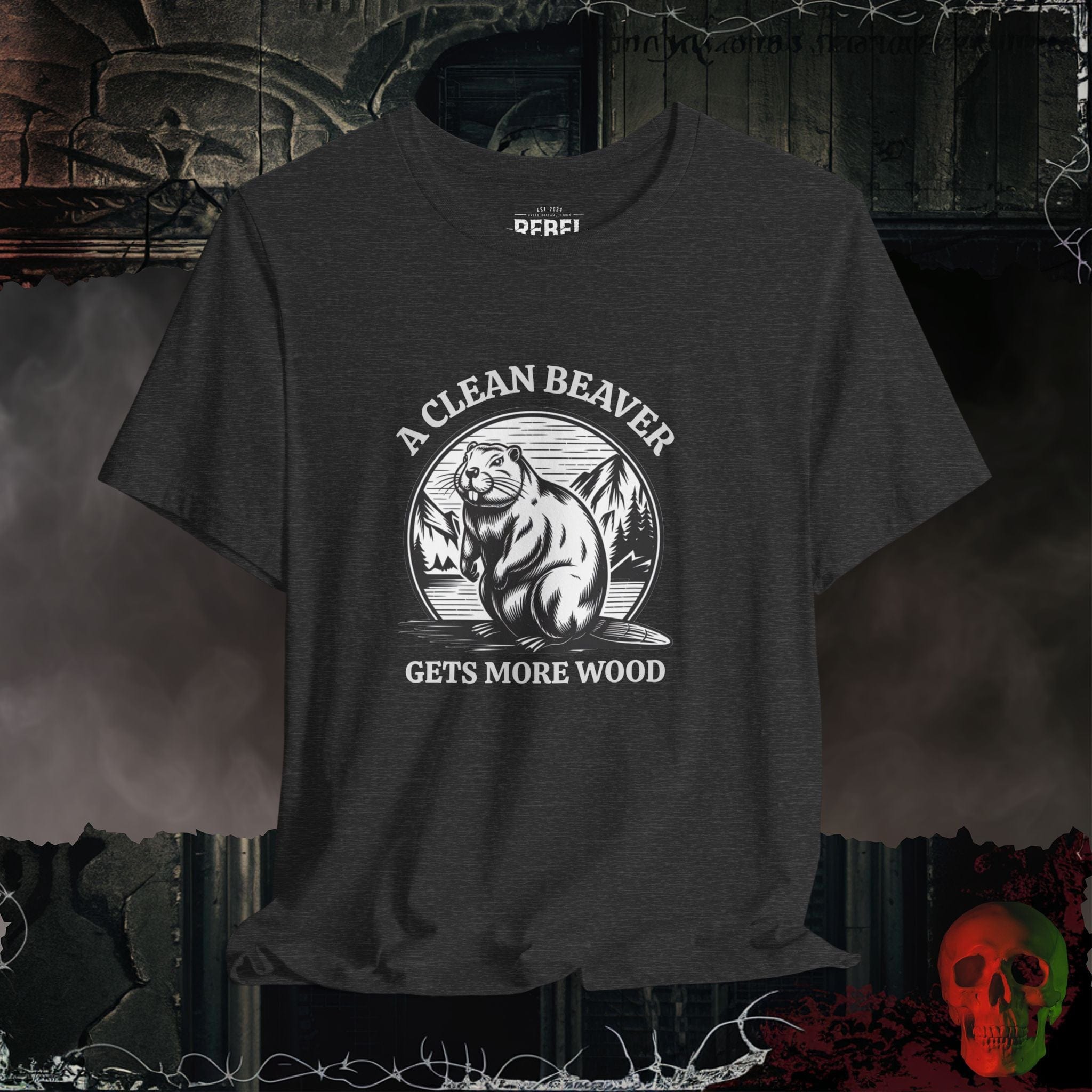 T-Shirt Dark Grey Heather / S A Clean Beaver Gets More Wood Tee