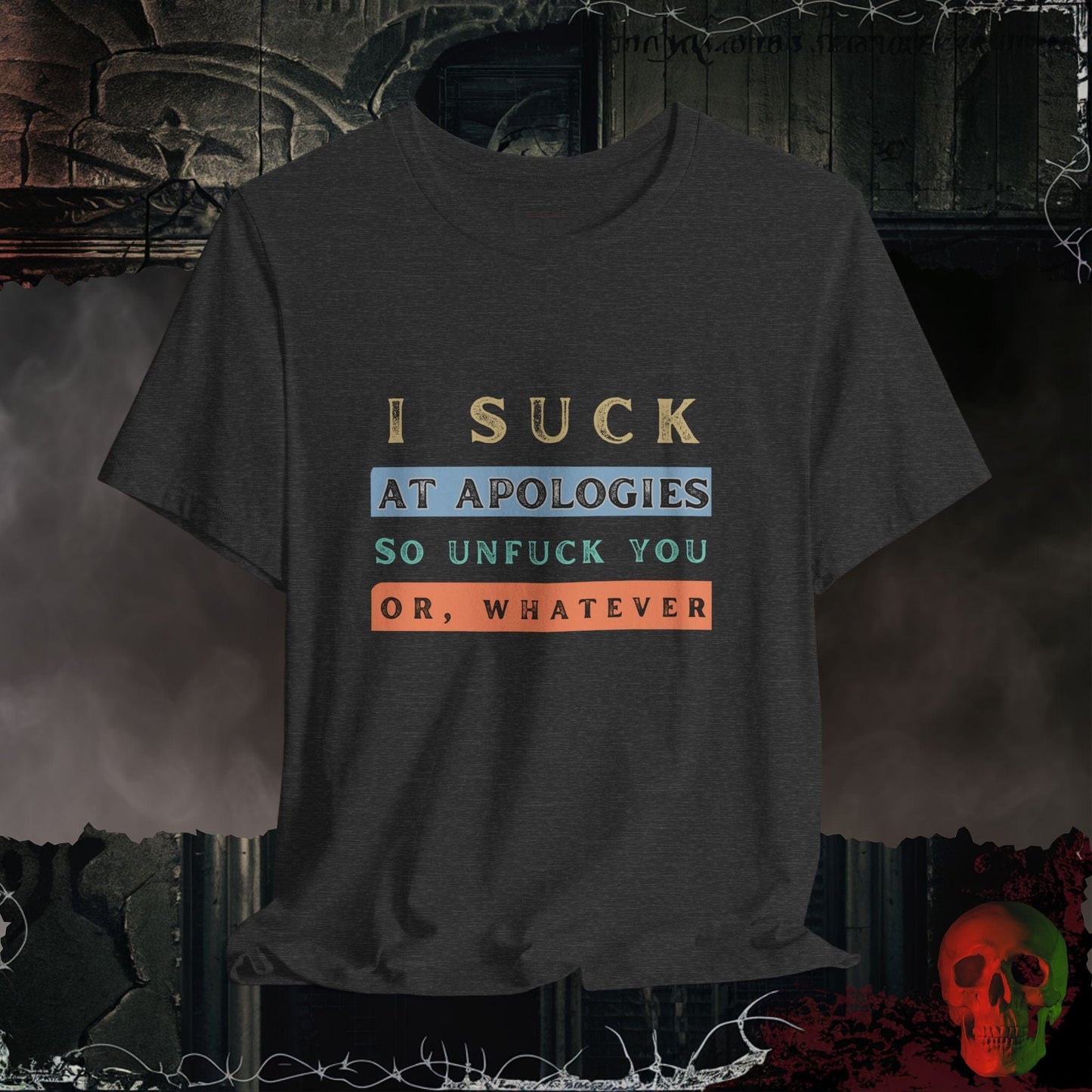 T-Shirt Dark Grey Heather / S Apologies Suck Tee