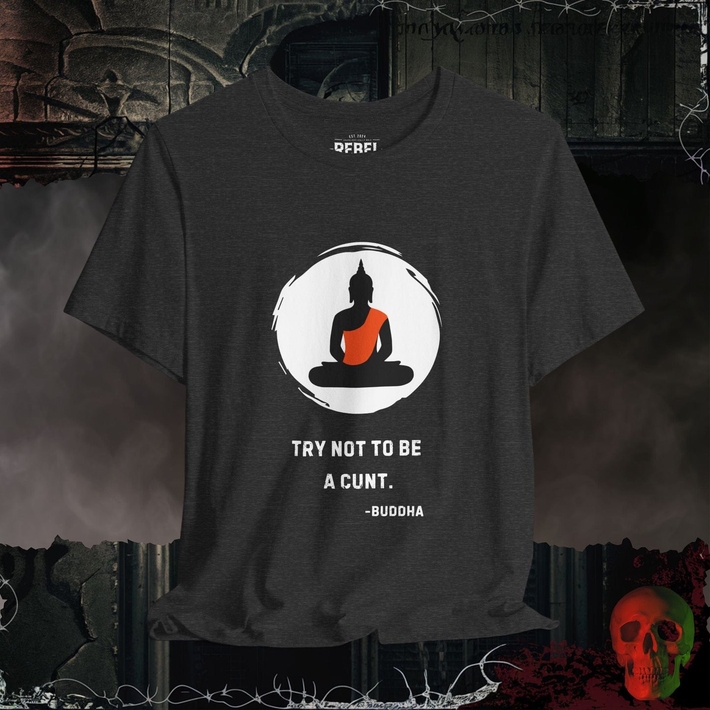 T-Shirt Dark Grey Heather / S Buddha Speaks Tee