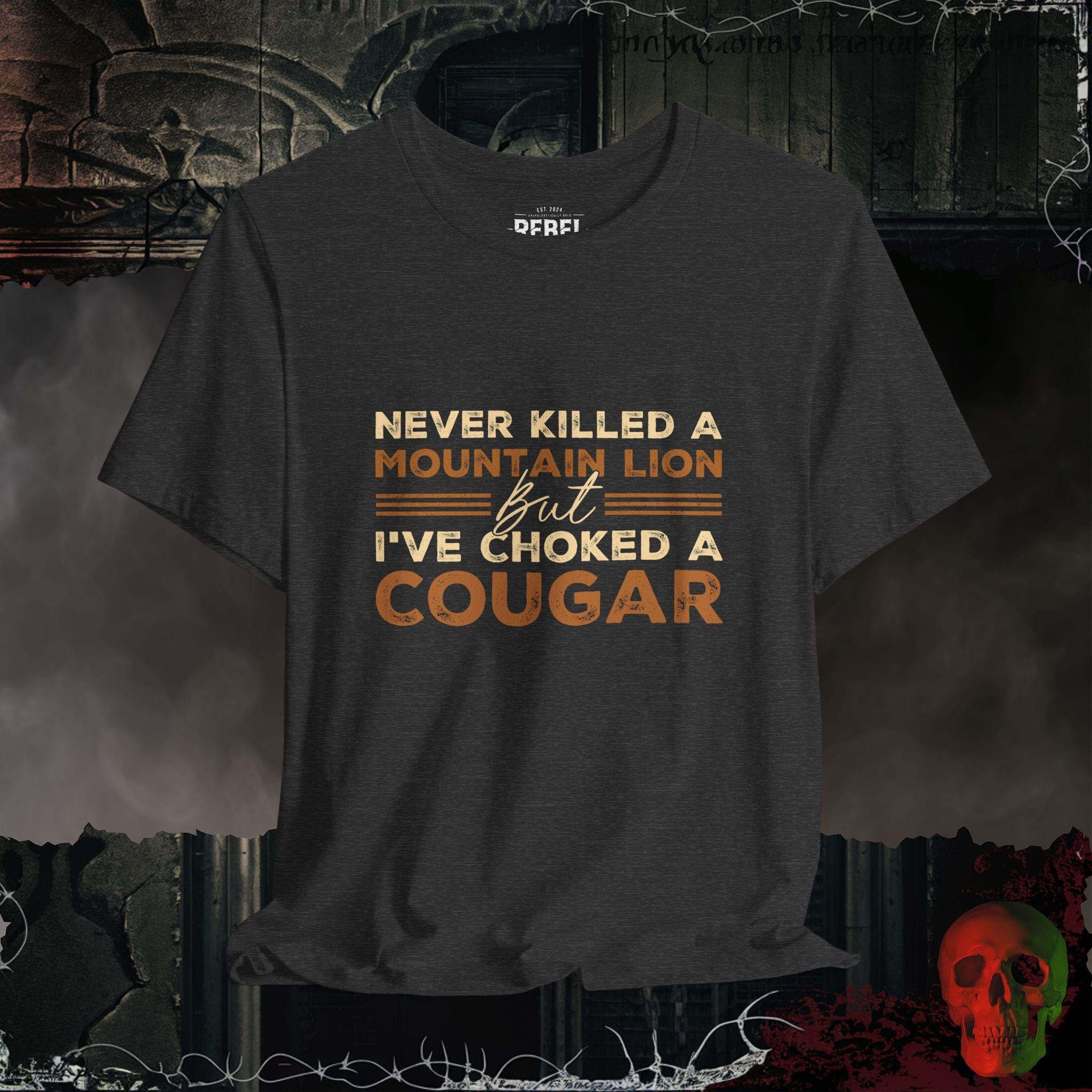 T-Shirt Dark Grey Heather / S Choked a Cougar Tee