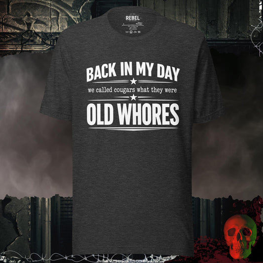 T-Shirt Dark Grey Heather / S Cougars or Old Whores Tee