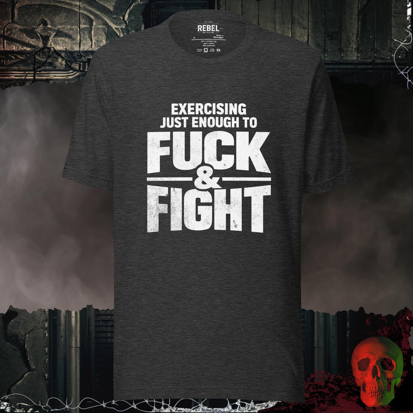T-Shirt Dark Grey Heather / S Exercising to F@ck & Fight Tee