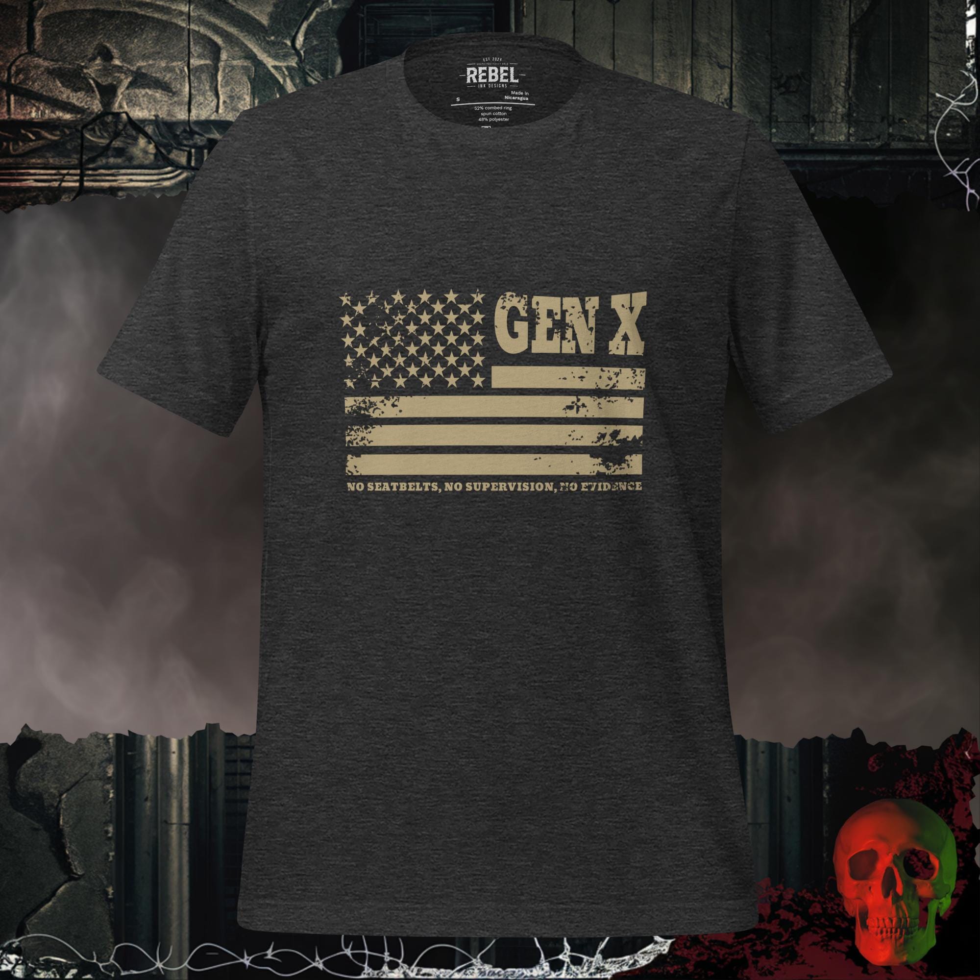 T-Shirt Dark Grey Heather / S Gen X / No Evidence Tee