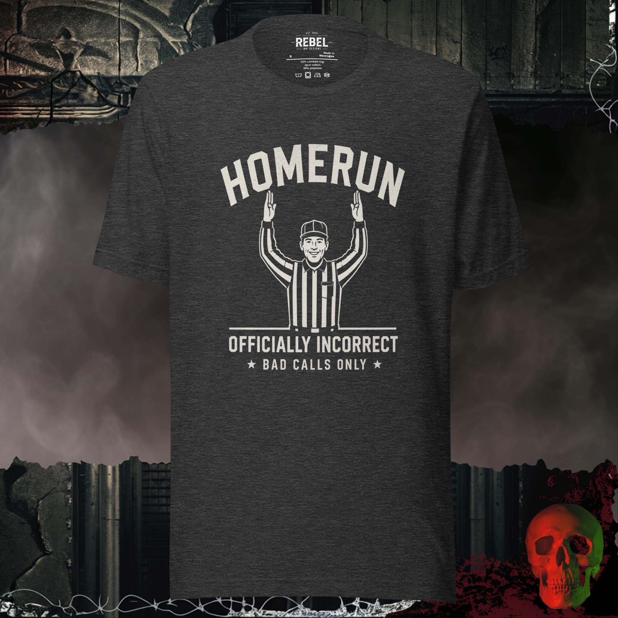 T-Shirt Dark Grey Heather / S Home Run Attitude Graphic Tee | Rebel Ink Designs