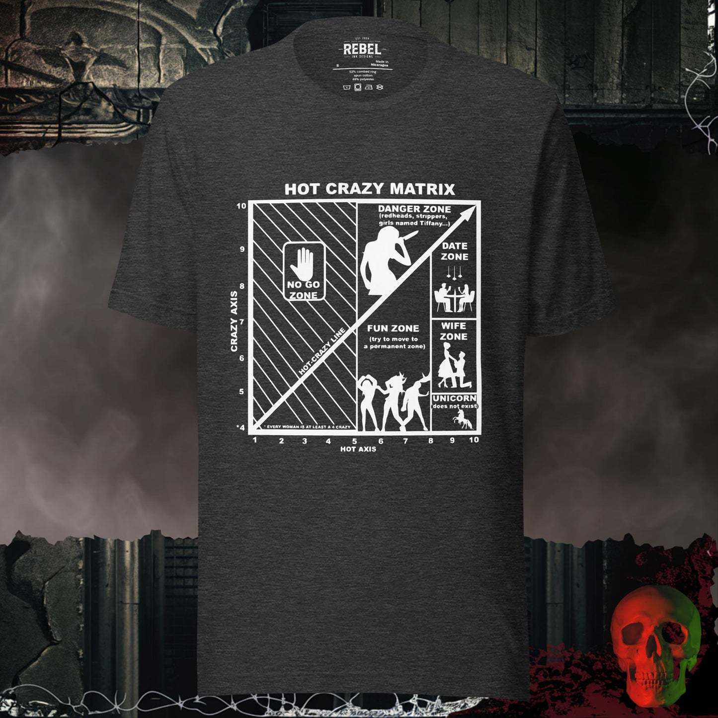 T-Shirt Dark Grey Heather / S Hot Crazy Matrix Tee