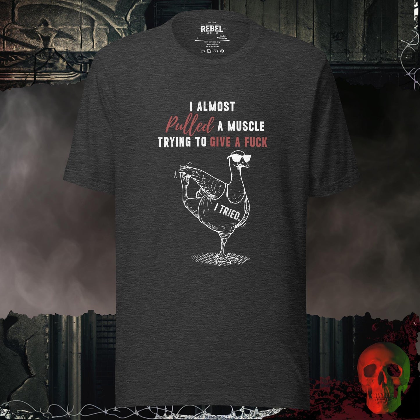 T-Shirt Dark Grey Heather / S I Almost Pulled a Muscle Tee
