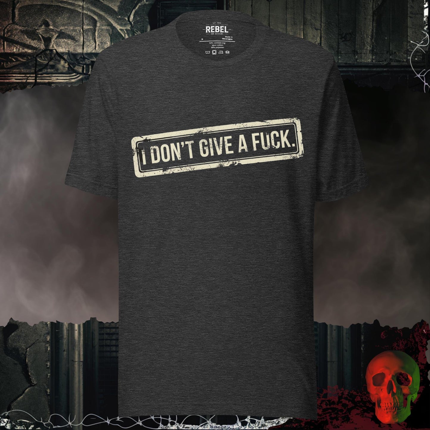 T-Shirt Dark Grey Heather / S I Don't Give a F*ck Tee