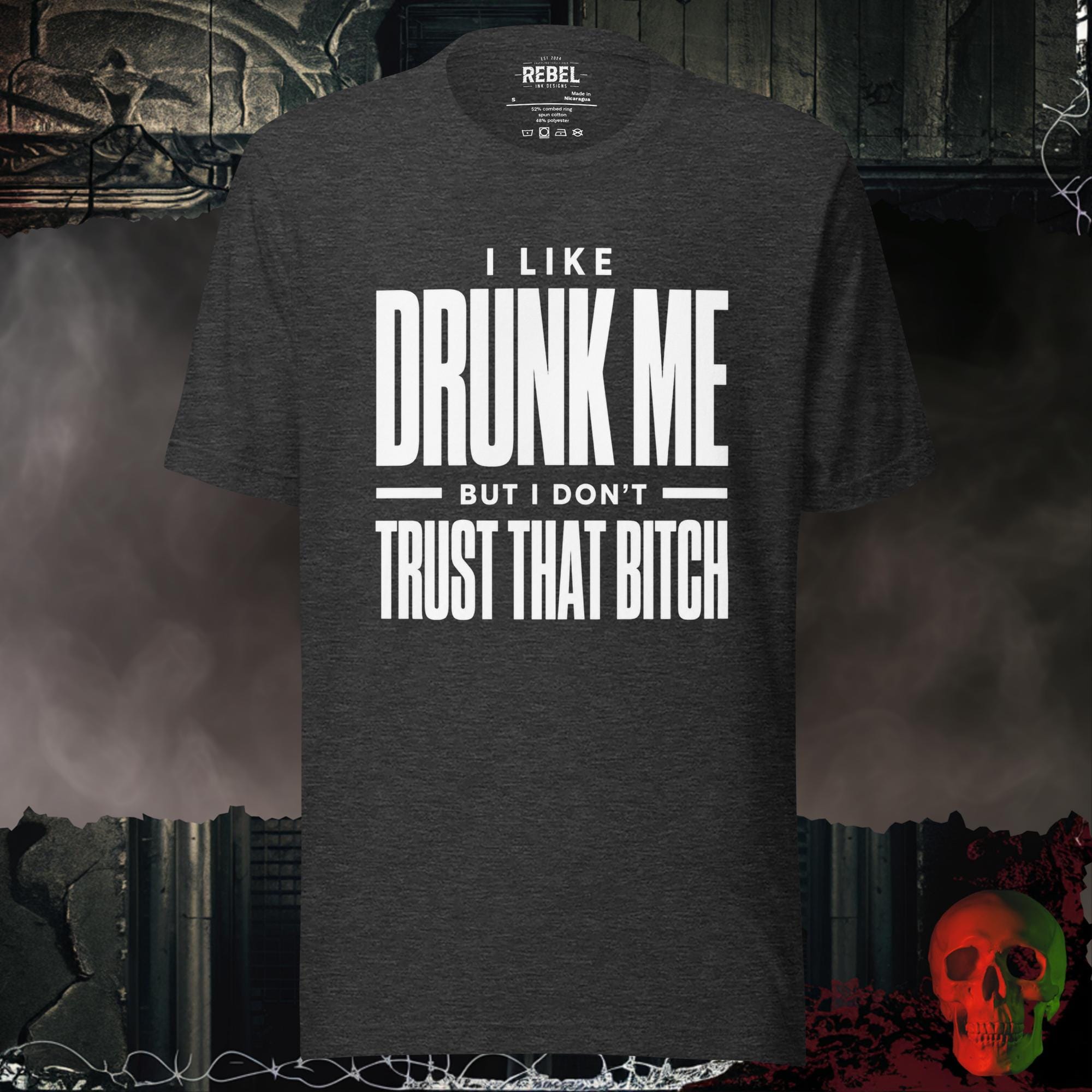 T-Shirt Dark Grey Heather / S I Like Drunk Me Graphic Tee | Rebel Ink Designs