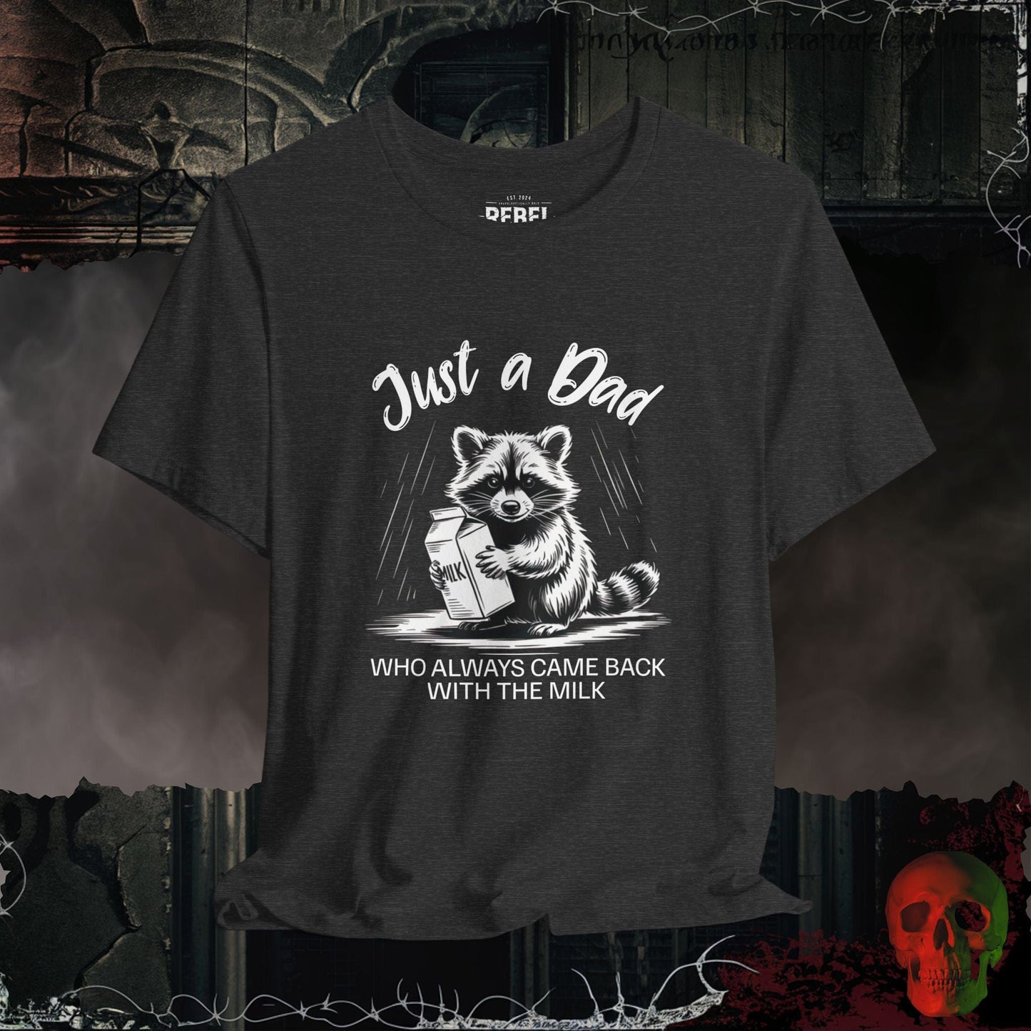 T-Shirt Dark Grey Heather / S Just a Dad Milk Run T-Shirt