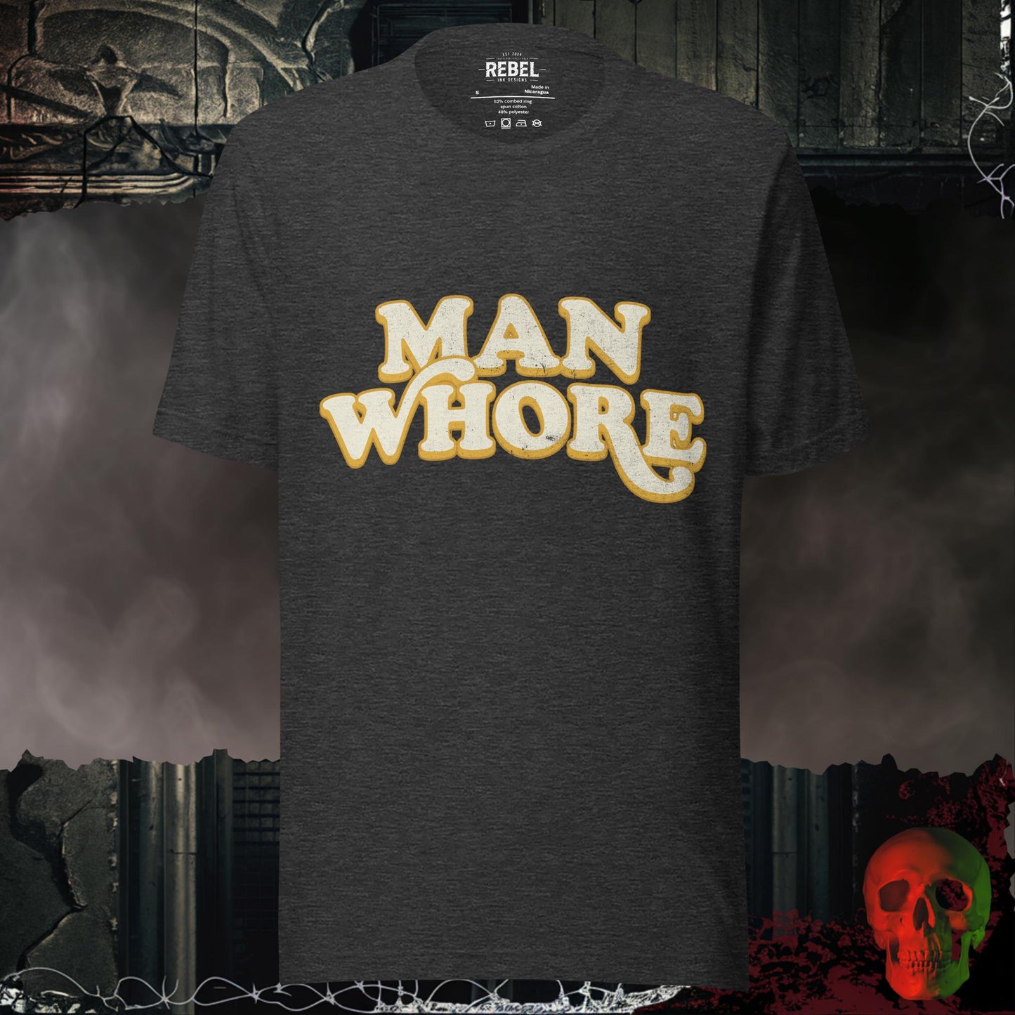 T-Shirt Dark Grey Heather / S Man Whore Tee