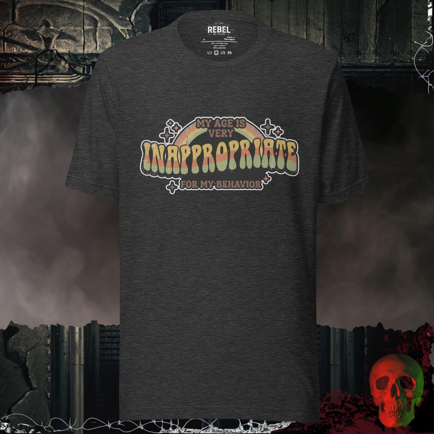 T-Shirt Dark Grey Heather / S My Age Is Very Inappropriate Tee