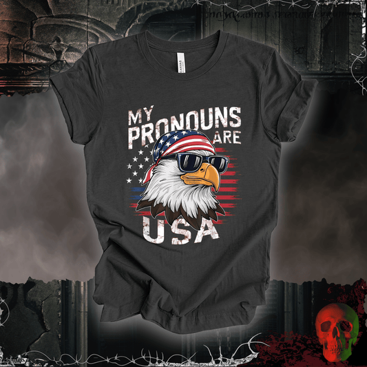 T-Shirt Dark Grey Heather / S My Pronouns are USA T-Shirt