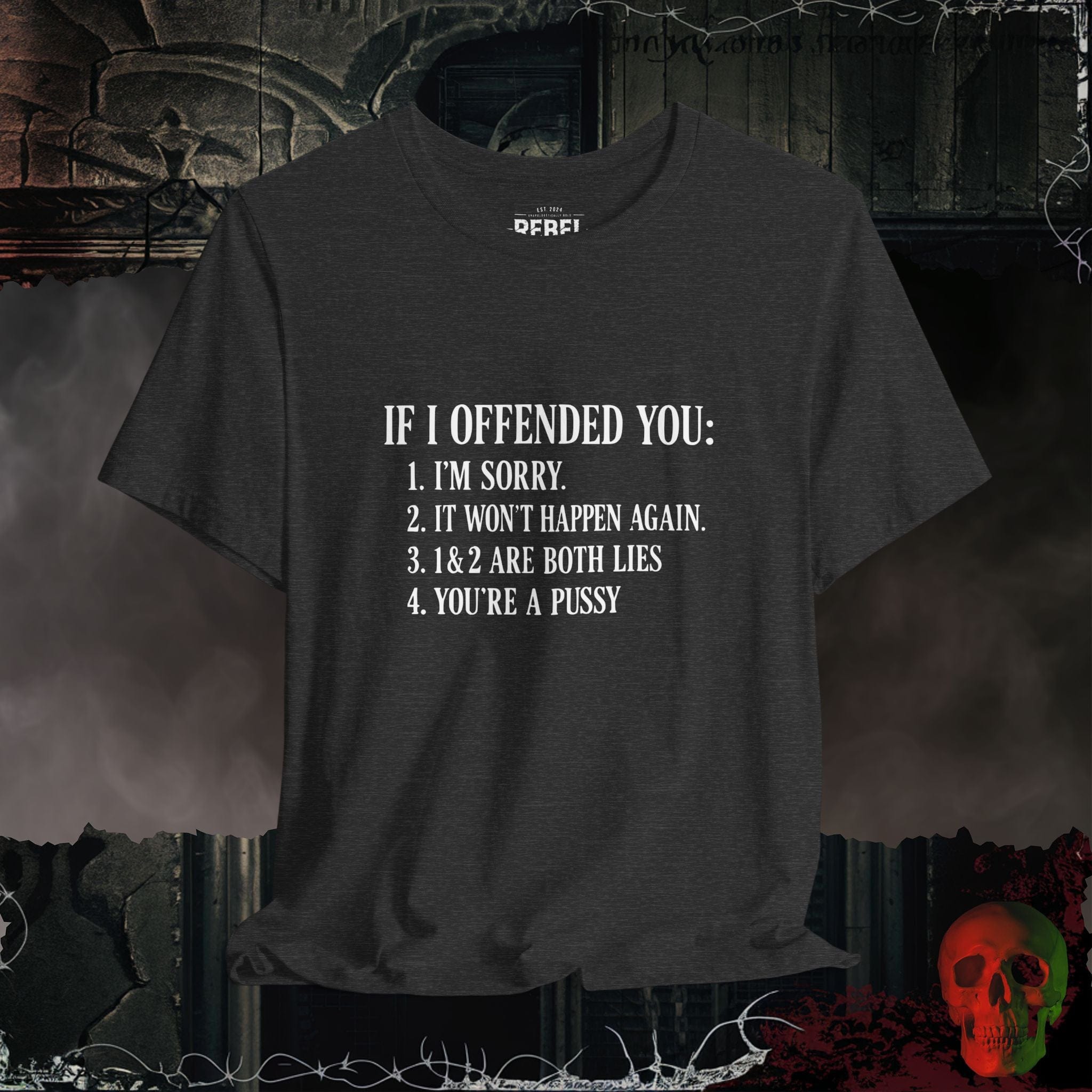 T-Shirt Dark Grey Heather / S Not Sorry I Offended You Tee