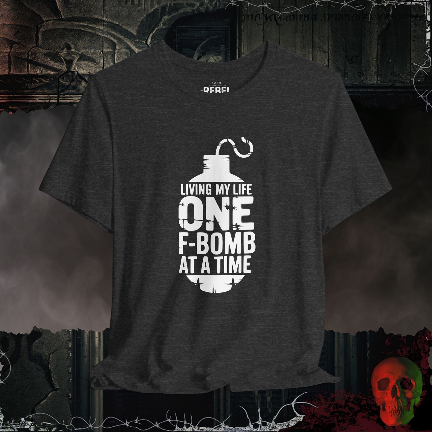 T-Shirt Dark Grey Heather / S One F-Bomb at a Time T-Shirt